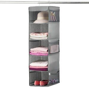 Hanging Closet Organizer 5-Shelf Storage Organizer Shelves Clothes Toys Nursery
